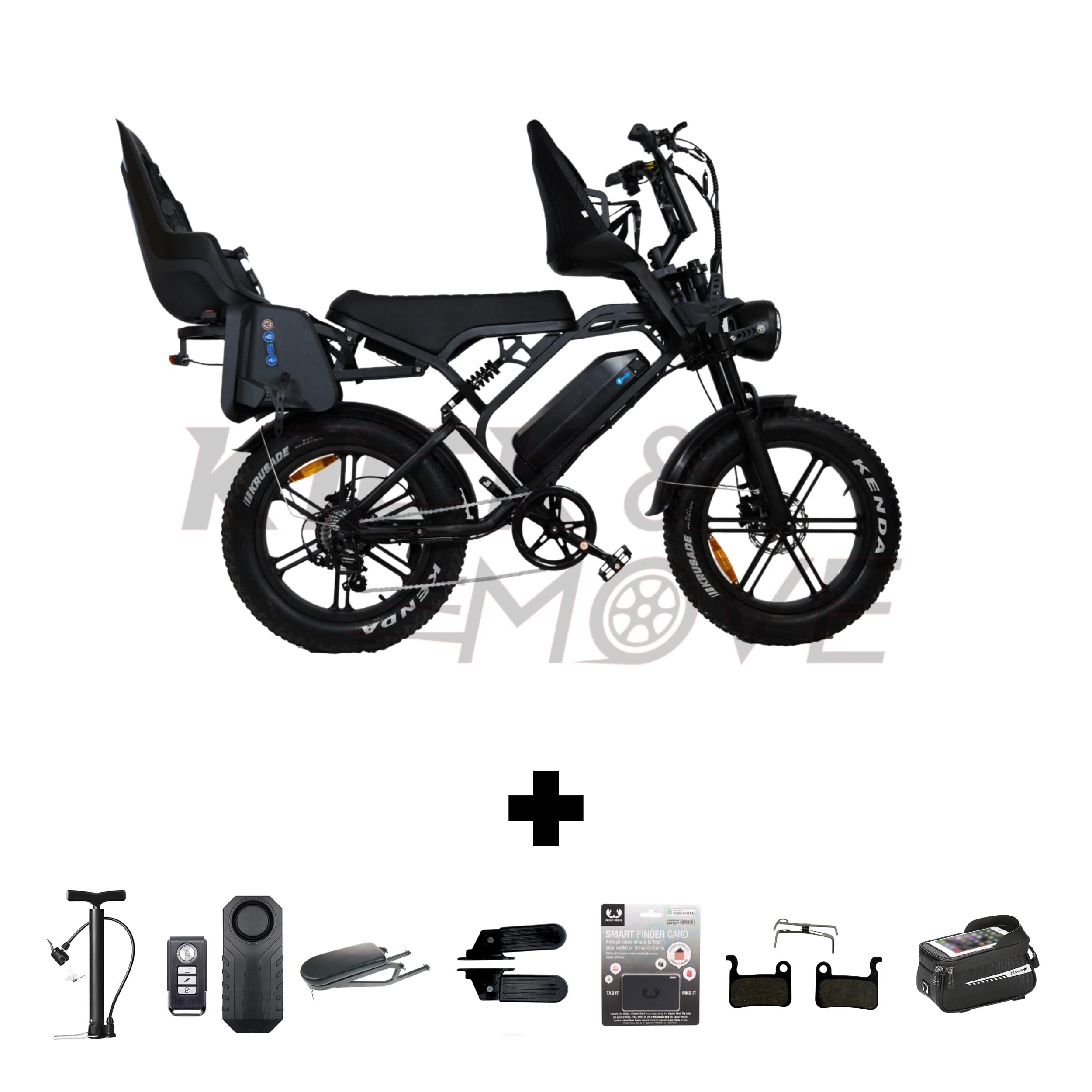 Super Deal! QMWHEELS V20 PRO 2026 Family fatbike- Zwart - Hydraulische remmen