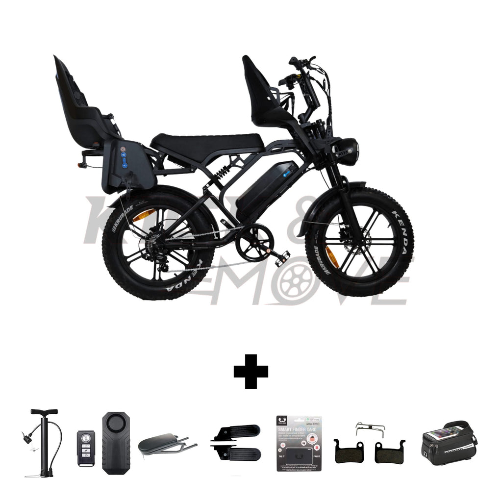 Super Deal! QMWHEELS V20 PRO 2026 Family fatbike- Zwart - Hydraulische remmen