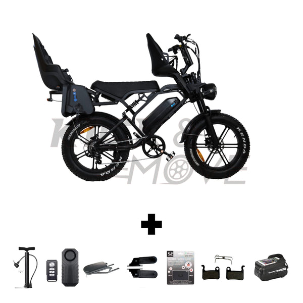 Super Deal! QMWHEELS V20 PRO 2026 Family fatbike- Zwart - Hydraulische remmen